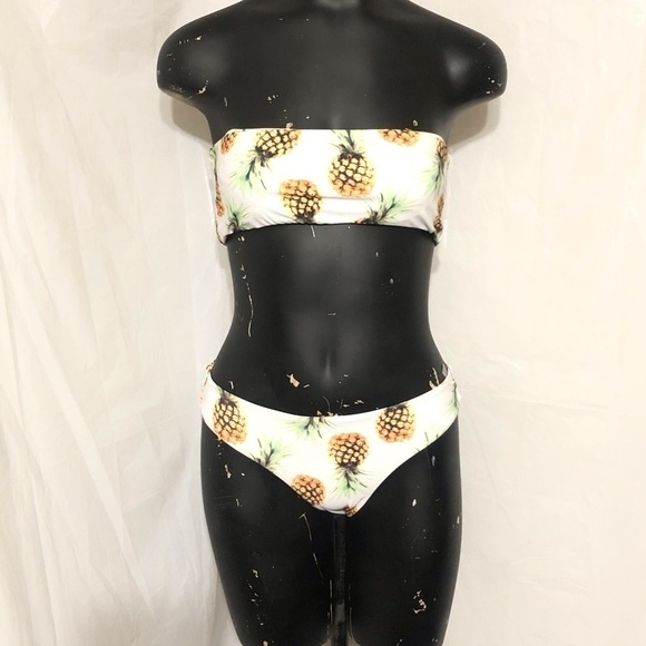 Zaful Two Piece Pineapple Print Swimsuit - Picture 1 of 6